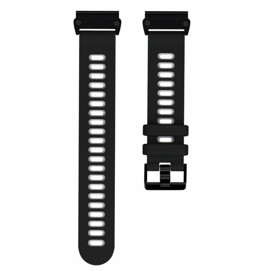 For Garmin Fenix 7 Two-color Silicone Quick Release Watch Band(Black Grey) by bashfashion