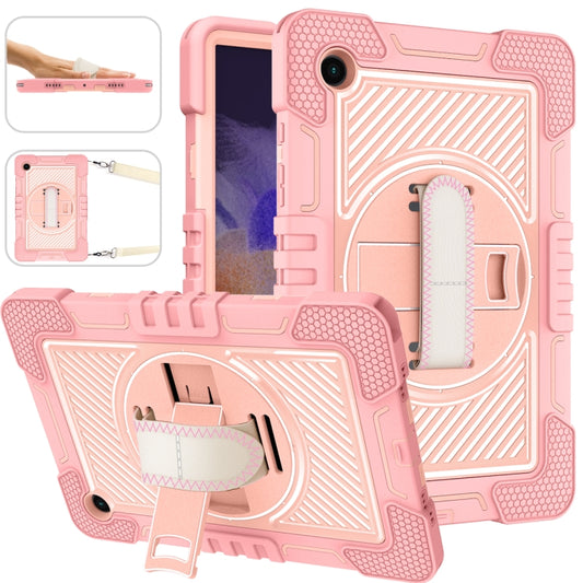 For Samsung Galaxy Tab A8 10.5 2021 360 Degree Rotation Contrast Color Silicone + PC Tablet Case(Rose Gold) by bashfashion