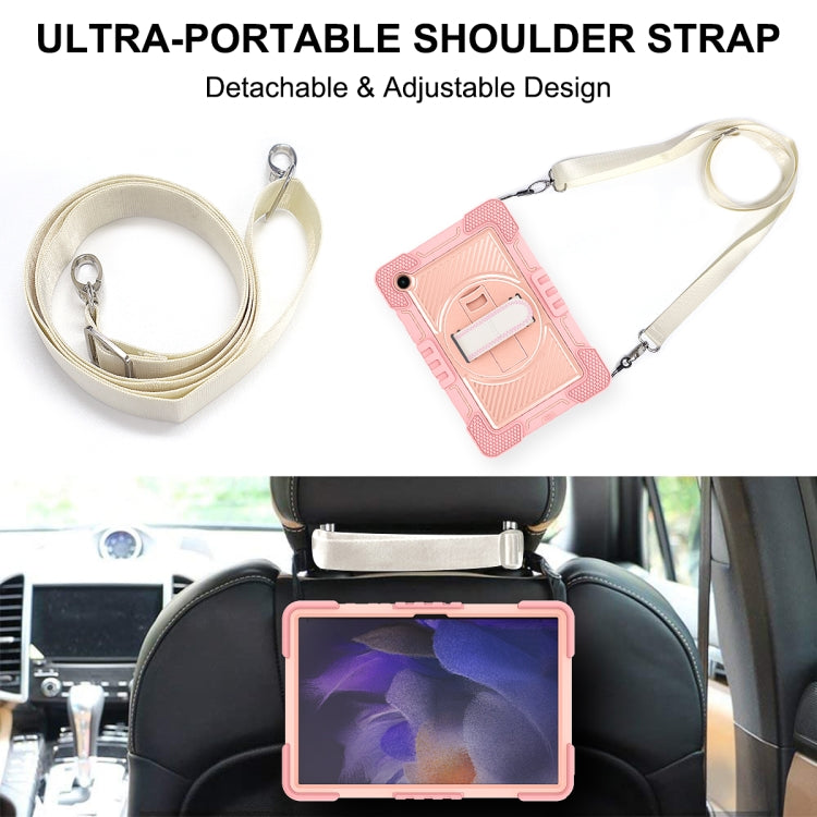 For Samsung Galaxy Tab A8 10.5 2021 360 Degree Rotation Contrast Color Silicone + PC Tablet Case(Rose Gold) by bashfashion