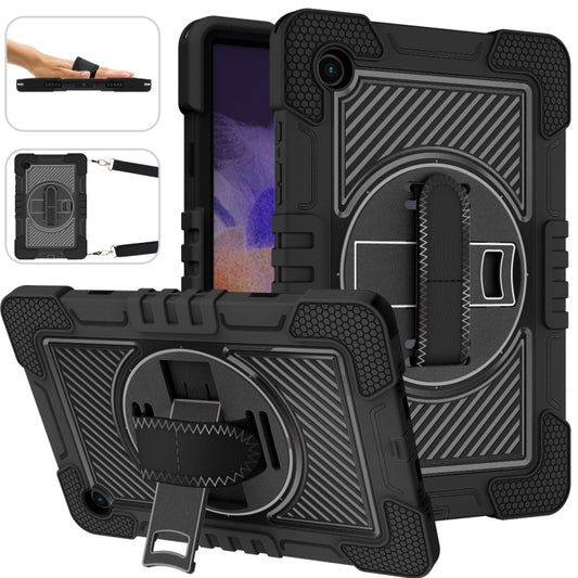 For Samsung Galaxy Tab A8 10.5 2021 360 Degree Rotation Contrast Color Silicone + PC Tablet Case(Black) by bashfashion