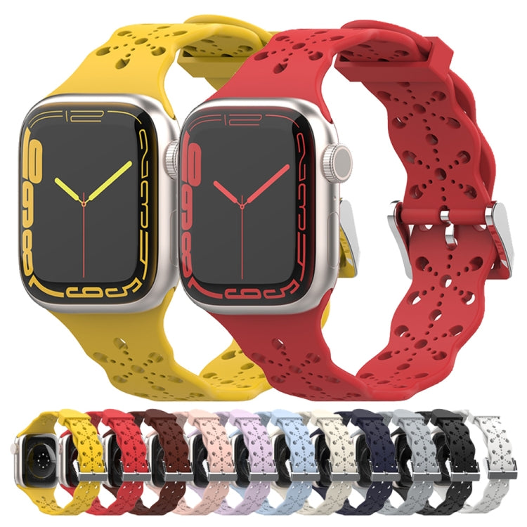 Lace Silicone Watch Band For Apple Watch Series 9&8&7 41mm / SE 3&SE 2&6&SE&5&4 40mm / 3&2&1 38mm(Lilac) by bashfashion