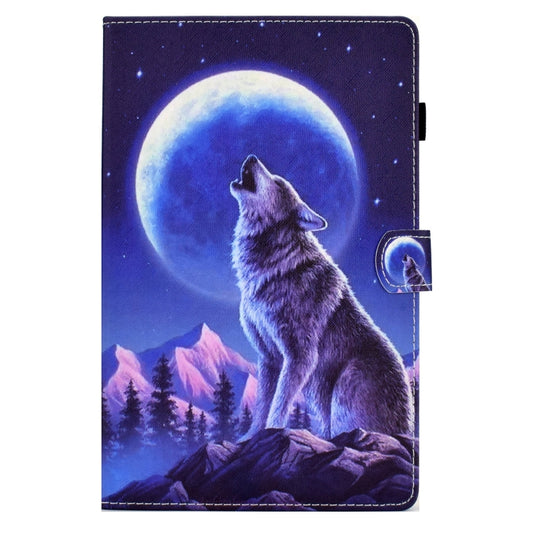 For Samsung Galaxy Tab A7 Lite T220 Sewing Pen Slot Leather Tablet Case(Night Wolf) by bashfashion