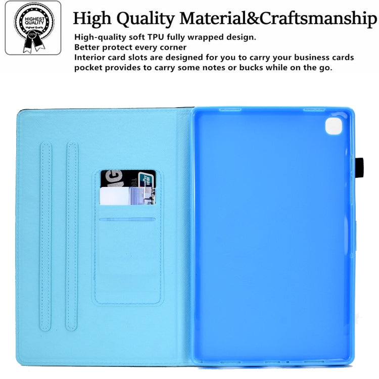 For Samsung Galaxy Tab A7 10.4 2020 T500 Sewing Pen Slot Leather Tablet Case(Night Wolf) by bashfashion