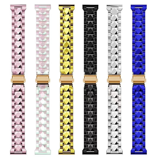 Electroplated Stainless Steel Strap For Apple Watch Series 9&8&7 41mm / SE 3&SE 2&6&SE&5&4 40mm / 3&2&1 38mm(Rose Gold) by bashfashion
