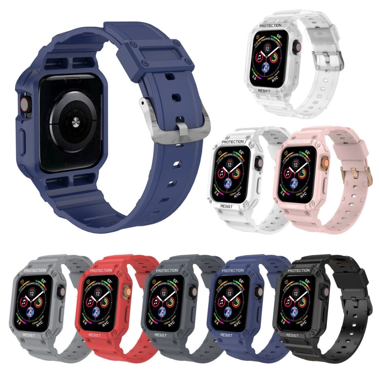 Three-proof Solid Color Integrated Watch Band For Apple Watch Series 9&8&7 41mm / SE 3&SE 2&6&SE&5&4 40mm / 3&2&1 38mm(Red) by bashfashion