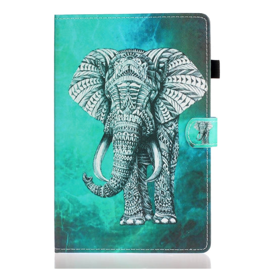 For Samsung Galaxy Tab A8 10.5 2021 Painted Left and Right Flat Leather Tablet Case(Elephant) by bashfashion