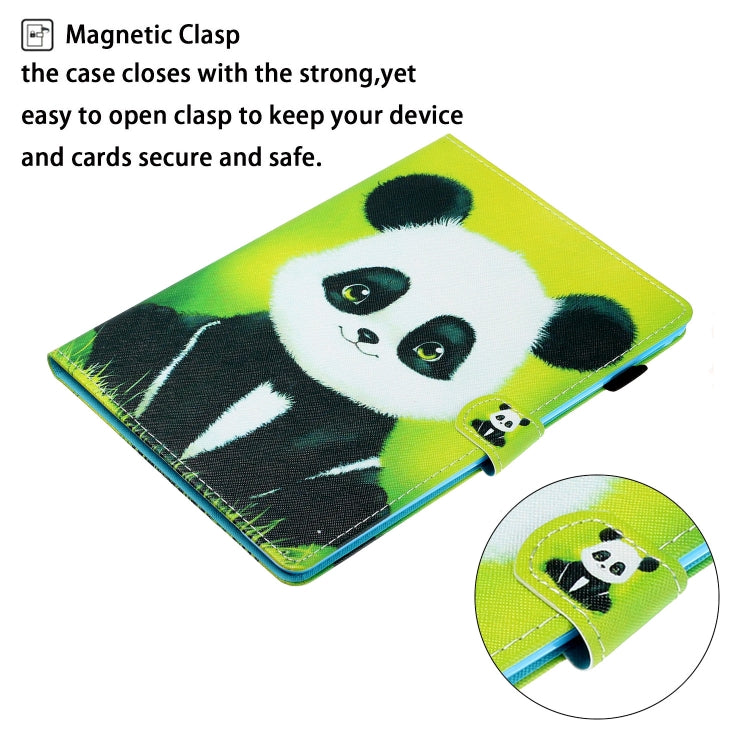 For Samsung Galaxy Tab A8 10.5 2021 Coloured Drawing Stitching Leather Tablet Case(Panda) by bashfashion