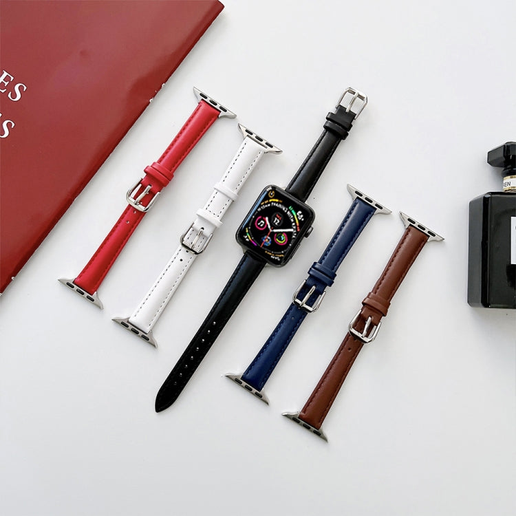 Genuine Leather Watch Band For Apple Watch Ultra 49mm&Watch Ultra 2 49mm / Series 9&8&7 45mm / SE 3&SE 2&6&SE&5&4 44mm / 3&2&1 42mm(Black) by bashfashion