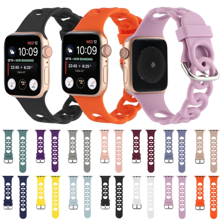 Hollow Out Silicone Watch Band For Apple Watch Ultra 49mm&Watch Ultra 2 49mm / Series 9&8&7 45mm / SE 3&SE 2&6&SE&5&4 44mm / 3&2&1 42mm(1) by bashfashion