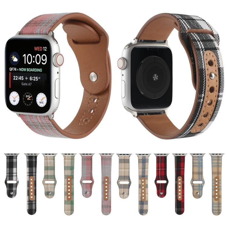 Cloth Texture Sports Leather Watch Band For Apple Watch Ultra 49mm&Watch Ultra 2 49mm / Series 9&8&7 45mm / SE 3&SE 2&6&SE&5&4 44mm / 3&2&1 42mm(1) by bashfashion