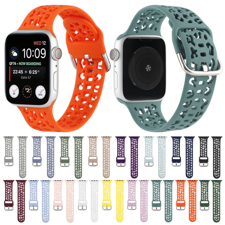 Hollow Out Silicone Watch Band For Apple Watch Series 9&8&7 41mm / SE 3&SE 2&6&SE&5&4 40mm / 3&2&1 38mm(11) by bashfashion