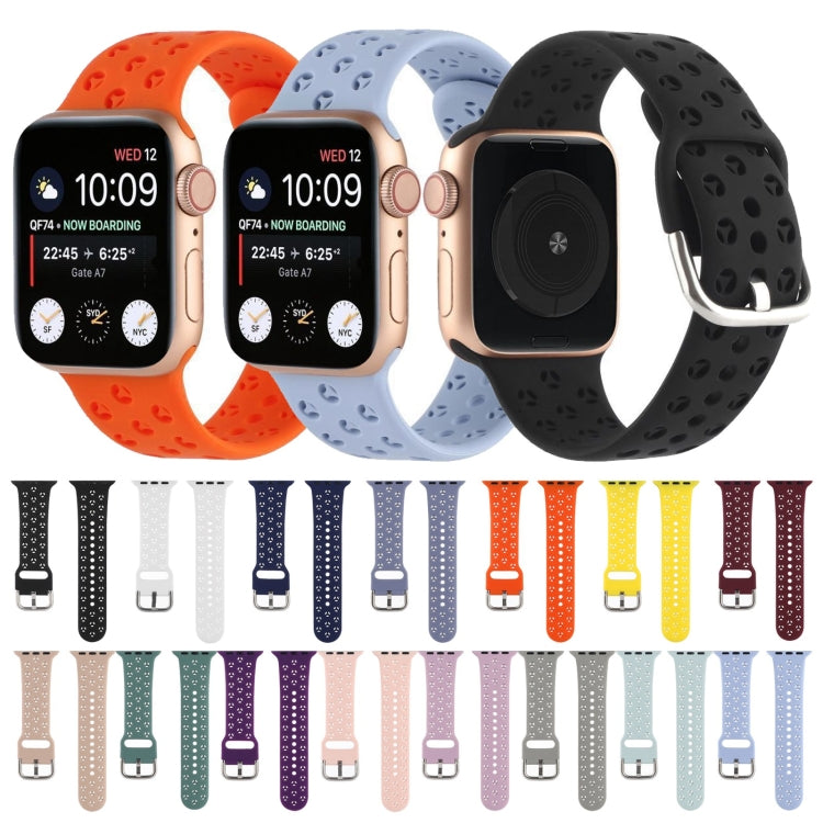 Hollow Out Silicone Watch Band For Apple Watch Series 9&8&7 41mm / SE 3&SE 2&6&SE&5&4 40mm / 3&2&1 38mm(1) by bashfashion
