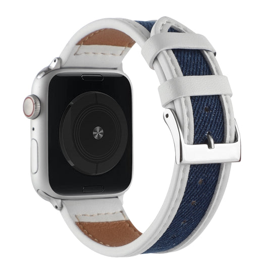 Canvas Leather Watch Band For Apple Watch Series 9&8&7 41mm / SE 3&SE 2&6&SE&5&4 40mm / 3&2&1 38mm(3) by bashfashion