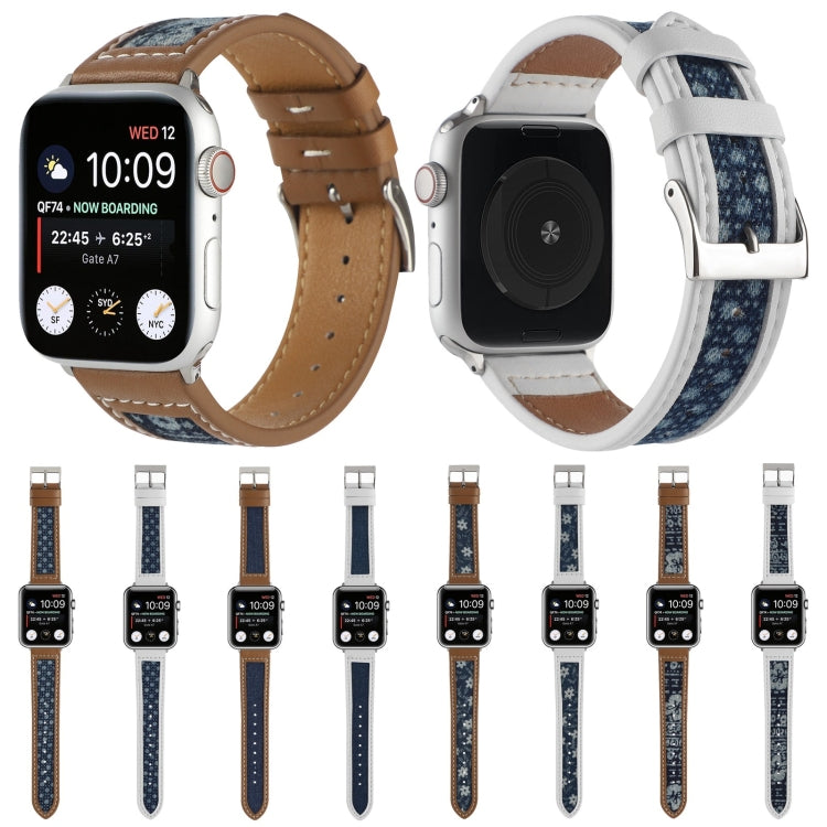 Canvas Leather Watch Band For Apple Watch Ultra 49mm&Watch Ultra 2 49mm / Series 9&8&7 45mm / SE 3&SE 2&6&SE&5&4 44mm / 3&2&1 42mm(5) by bashfashion