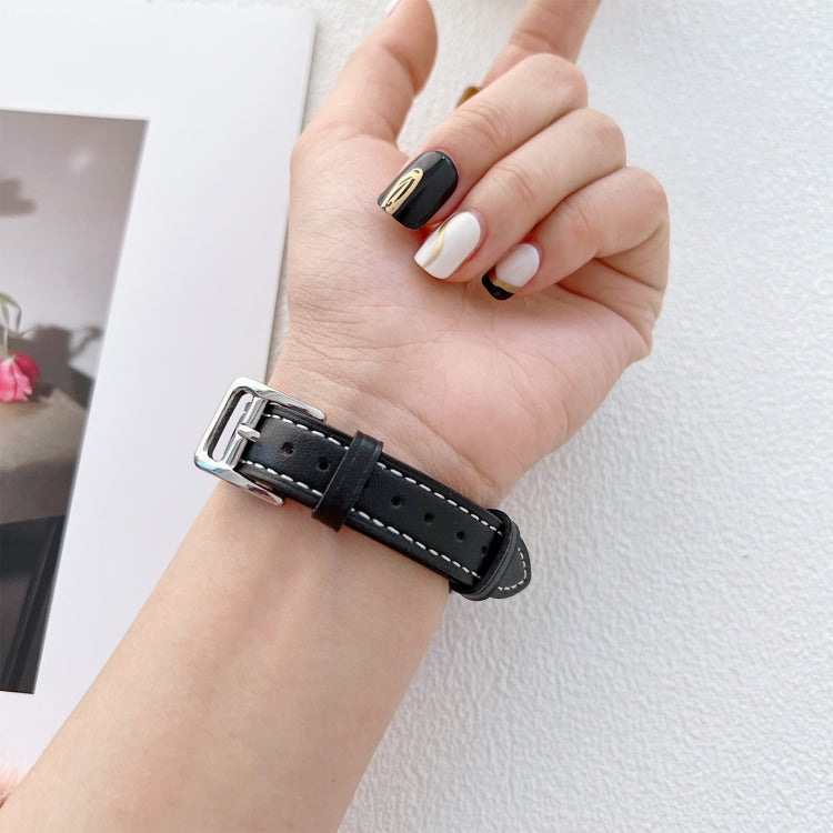 Leather Watch Band For Apple Watch Ultra 49mm&Watch Ultra 2 49mm / Series 9&8&7 45mm / SE 3&SE 2&6&SE&5&4 44mm / 3&2&1 42mm(Dark Blue) by bashfashion