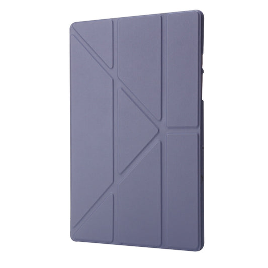 For Samsung Galaxy Tab A8 10.5 2021 Deformation Transparent Acrylic Horizontal Flip PU Leather Tablet Case(Lavender Grey) by bashfashion