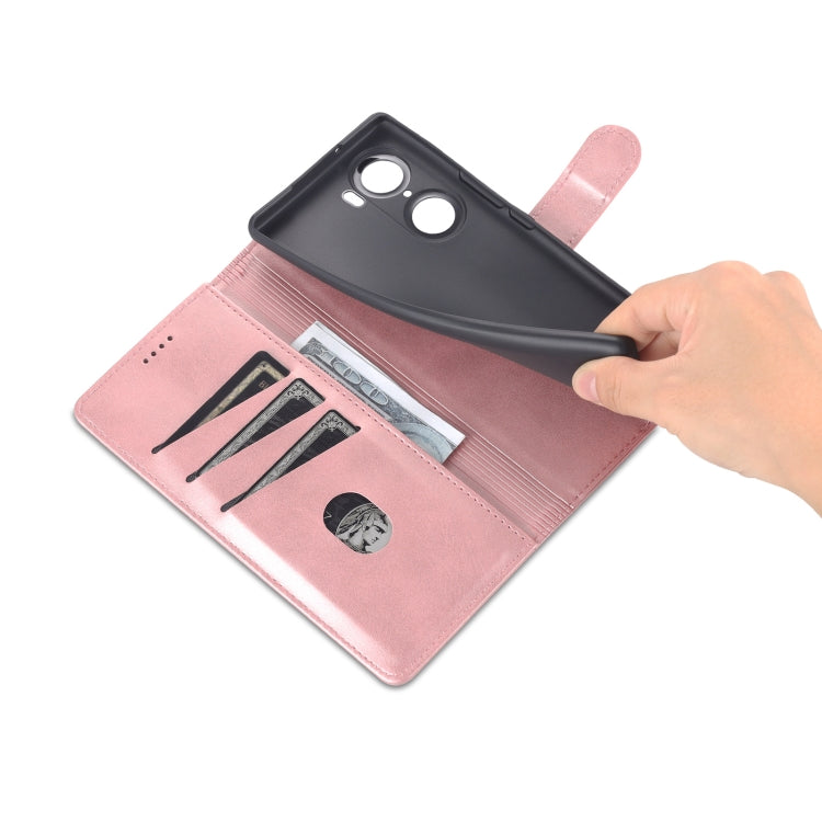 For Honor 60 AZNS Skin Feel Calf Texture Horizontal Flip Leather Phone Case(Rose Gold) by AZNS