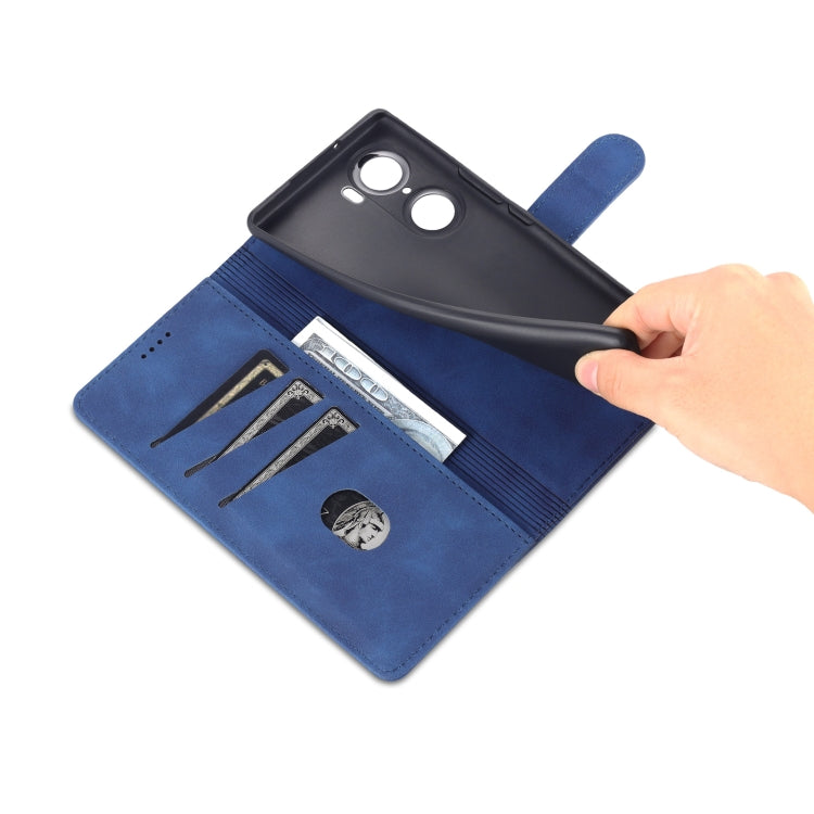 For Honor 60 Pro AZNS Skin Feel Calf Texture Horizontal Flip Leather Phone Case(Blue) by AZNS