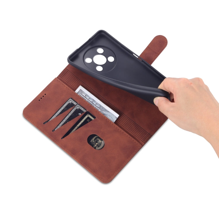 For Honor X30 AZNS Skin Feel Calf Texture Horizontal Flip Leather Phone Case(Brown) by AZNS