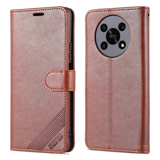 For Honor X30 AZNS Sheepskin Texture Flip Leather Phone Case(Brown) by AZNS