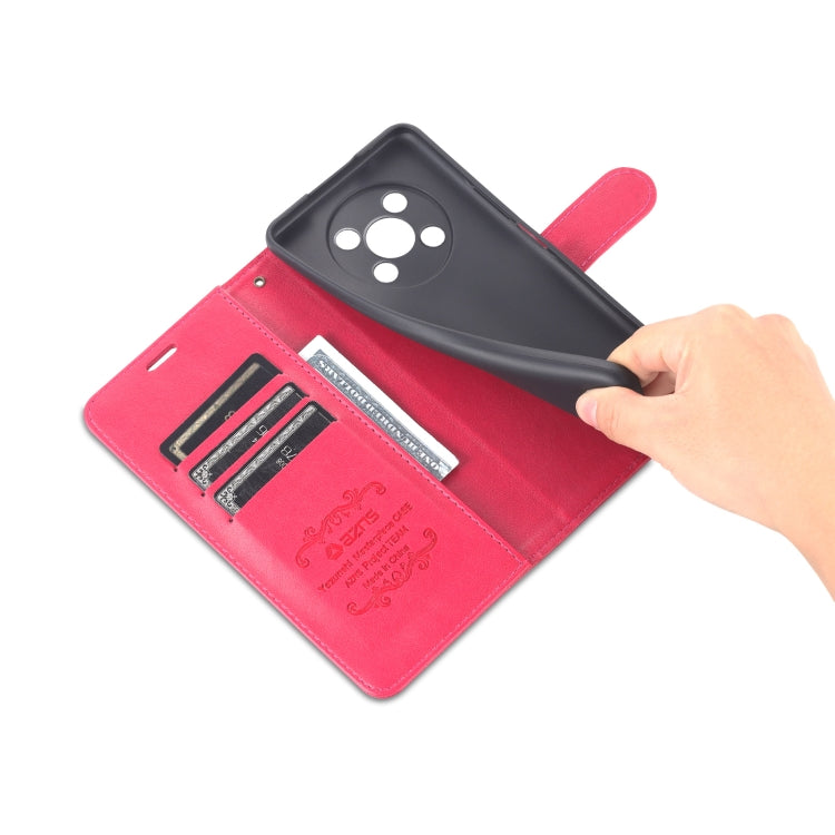 For Honor X30 AZNS Sheepskin Texture Flip Leather Phone Case(Red) by AZNS