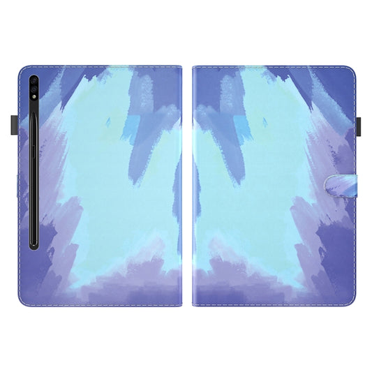 For Samsung Galaxy Tab S9+ Watercolor Pattern Flip Leather Tablet Case(Winter Snow) by bashfashion