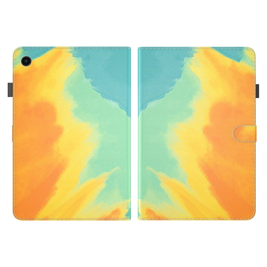 For Samsung Galaxy Tab А9+ Watercolor Pattern Flip Leather Tablet Case(Autumn Leaves) by bashfashion