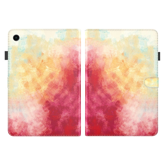 For Samsung Galaxy Tab А9+ Watercolor Pattern Flip Leather Tablet Case(Spring Cherry) by bashfashion