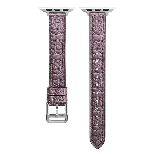 Twist Braided Leather Watch Band For Apple Watch Series 9&8&7 41mm / SE 3&SE 2&6&SE&5&4 40mm / 3&2&1 38mm(Purple) by bashfashion