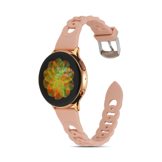 22mm Ring Buckle Silicone Watch Band(Pink) by bashfashion