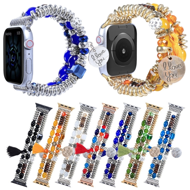 Tassel Beaded Watch Band For Apple Watch Ultra 49mm&Watch Ultra 2 49mm / Series 9&8&7 45mm / SE 3&SE 2&6&SE&5&4 44mm / 3&2&1 42mm(White) by bashfashion