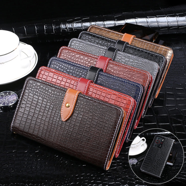 For ZTE nubia Z40 Pro idewei Crocodile Texture Leather Phone Case(Dark Blue) by idewei