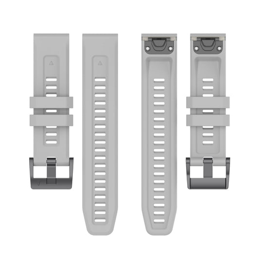 For Garmin Fenix 7 Quick Release Silicone Watch Band(Grey) by bashfashion