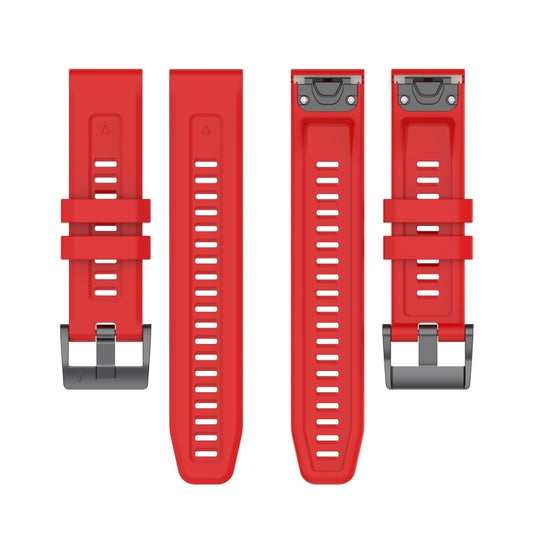 For Garmin Fenix 7X Quick Release Silicone Watch Band(Red) by bashfashion