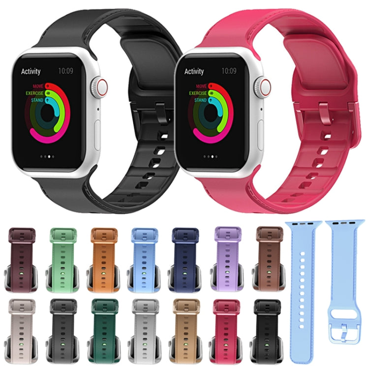Silicone Stitching Watch Band For Apple Watch Ultra 49mm&Watch Ultra 2 49mm / Series 9&8&7 45mm / SE 3&SE 2&6&SE&5&4 44mm / 3&2&1 42mm(Matcha Green) by bashfashion