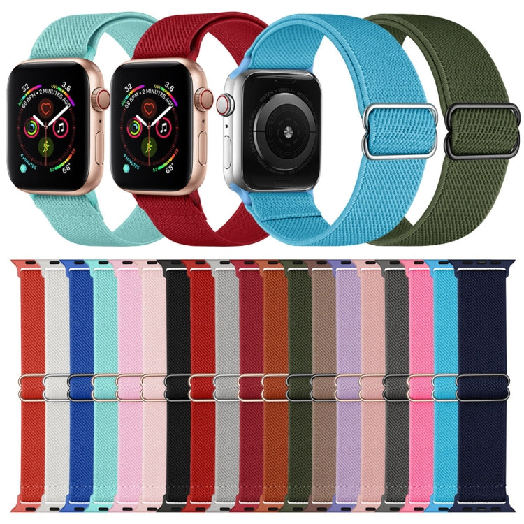 Polyester Nylon Watch Band For Apple Watch Series 9&8&7 41mm / SE 3&SE 2&6&SE&5&4 40mm / 3&2&1 38mm(White) by bashfashion