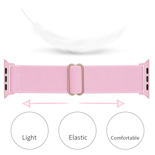 Polyester Nylon Watch Band For Apple Watch Ultra 49mm&Watch Ultra 2 49mm / Series 9&8&7 45mm / SE 3&SE 2&6&SE&5&4 44mm / 3&2&1 42mm(Pink) by bashfashion