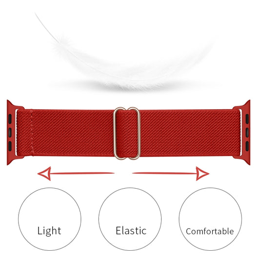 Polyester Nylon Watch Band For Apple Watch Ultra 49mm&Watch Ultra 2 49mm / Series 9&8&7 45mm / SE 3&SE 2&6&SE&5&4 44mm / 3&2&1 42mm(Red) by bashfashion