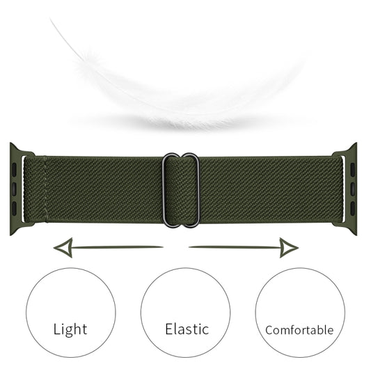 Polyester Nylon Watch Band For Apple Watch Ultra 49mm&Watch Ultra 2 49mm / Series 9&8&7 45mm / SE 3&SE 2&6&SE&5&4 44mm / 3&2&1 42mm(Army Green) by bashfashion