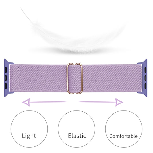 Polyester Nylon Watch Band For Apple Watch Ultra 49mm&Watch Ultra 2 49mm / Series 9&8&7 45mm / SE 3&SE 2&6&SE&5&4 44mm / 3&2&1 42mm(Light Purple) by bashfashion