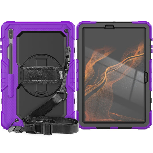 For Samsung Galaxy Tab S8+ 12.4 inch SM-X800 Silicone + PC Tablet Case(Purple+Black) by bashfashion
