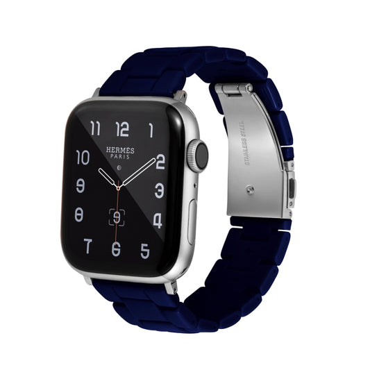 Candy Color Three-Bead Watch Band For Apple Watch Series 9&8&7 41mm / SE 3&SE 2&6&SE&5&4 40mm / 3&2&1 38mm(Dark Blue) by bashfashion