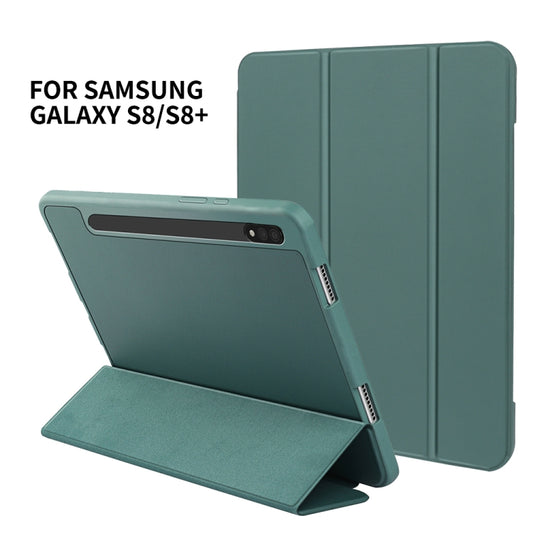 For Samsung Galaxy Tab S8 Ultra / X900 3-folding Honeycomb TPU Smart Leather Tablet Case(Dark Blue) by bashfashion