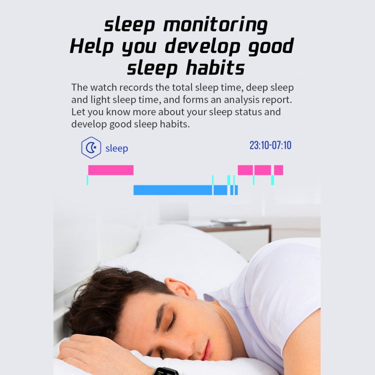 L21 1.69 inch TFT Screen Smart Watch,Support Blood Pressure Monitoring / Sleep Monitoring(Silver) by bashfashion