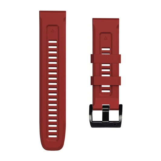 For Garmin Fenix 7X / 6X / 5X 26mm Black Buckle Silicone Watch Band(Dark Red) by bashfashion