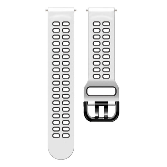 For Huawei Watch GT Runner Double Row Silicone Watch Band(White Black) by bashfashion