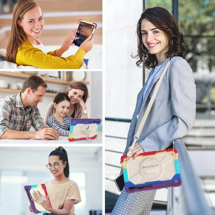 For Samsung Galaxy Tab S8+ 12.4 inch SM-X800 / SM-X806 Contrast Color Robot Shockproof Silicone + PC Tablet Case(Colorful Red) by bashfashion