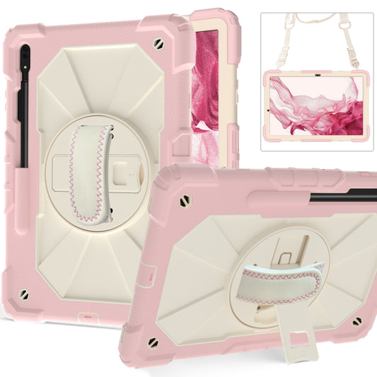 For Samsung Galaxy Tab S8+ 12.4 inch SM-X800 / SM-X806 Contrast Color Robot Shockproof Silicone + PC Tablet Case(Red+Black) by bashfashion