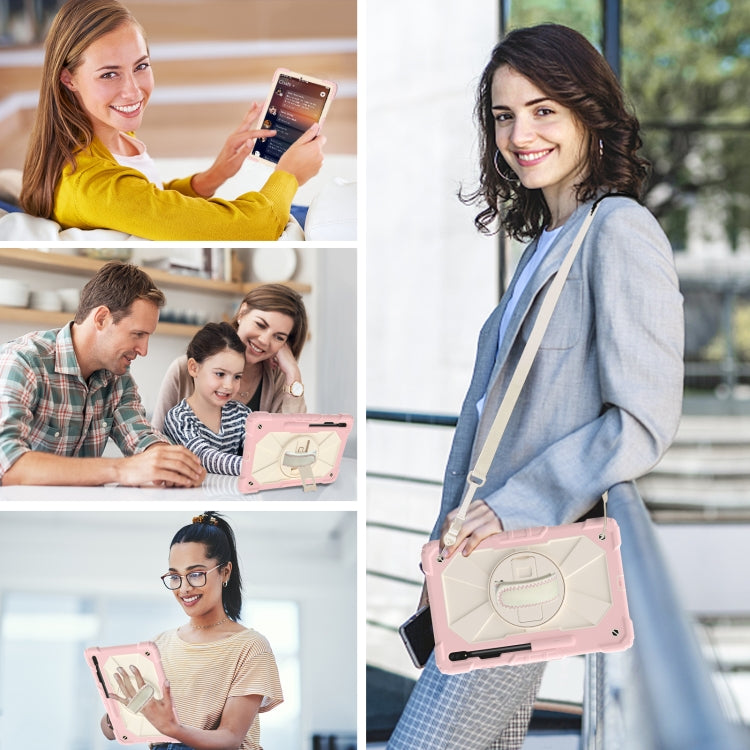 For Samsung Galaxy Tab S8+ 12.4 inch SM-X800 / SM-X806 Contrast Color Robot Shockproof Silicone + PC Tablet Case(Red+Black) by bashfashion