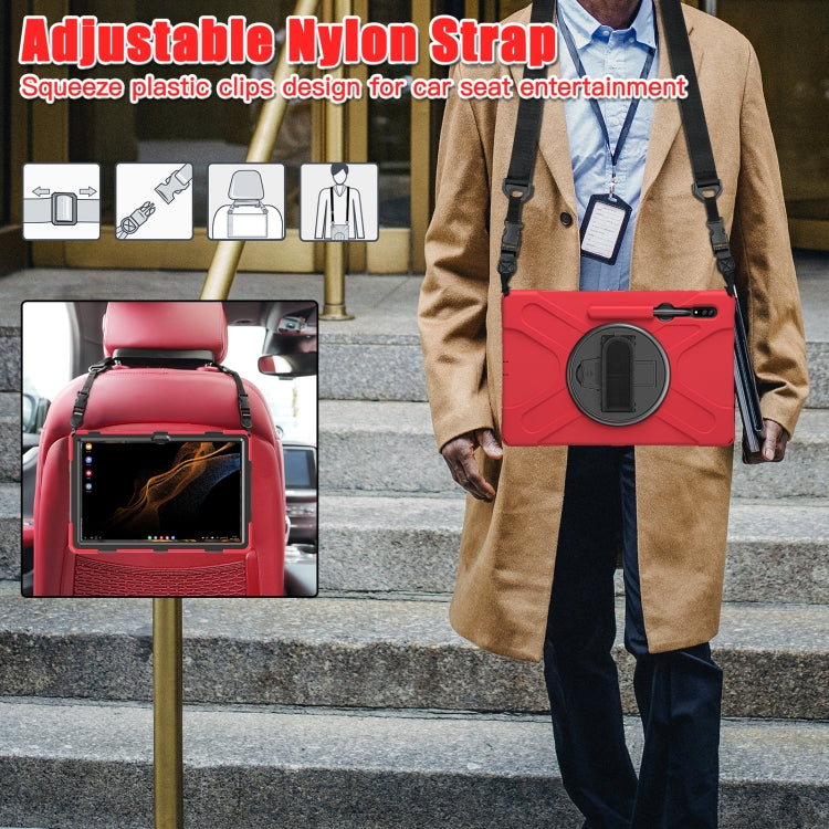 For Samsung Galaxy Tab S8 Ultra X900 Silicone + PC Tablet Protective Case(Red) by bashfashion